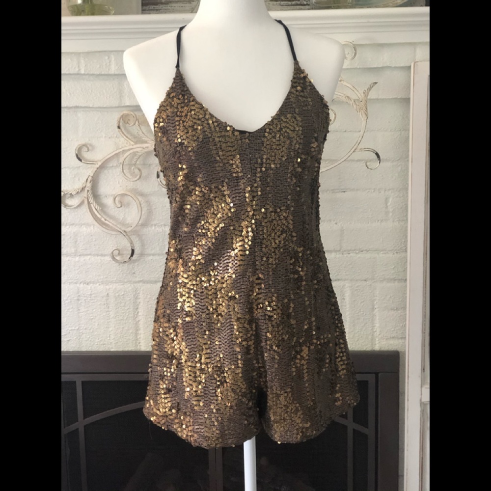 Sequin lined romper worn once!